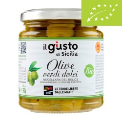 Olives vertes Nocellara BIO Libera Terra - épicerie fine italienne à Strasbourg