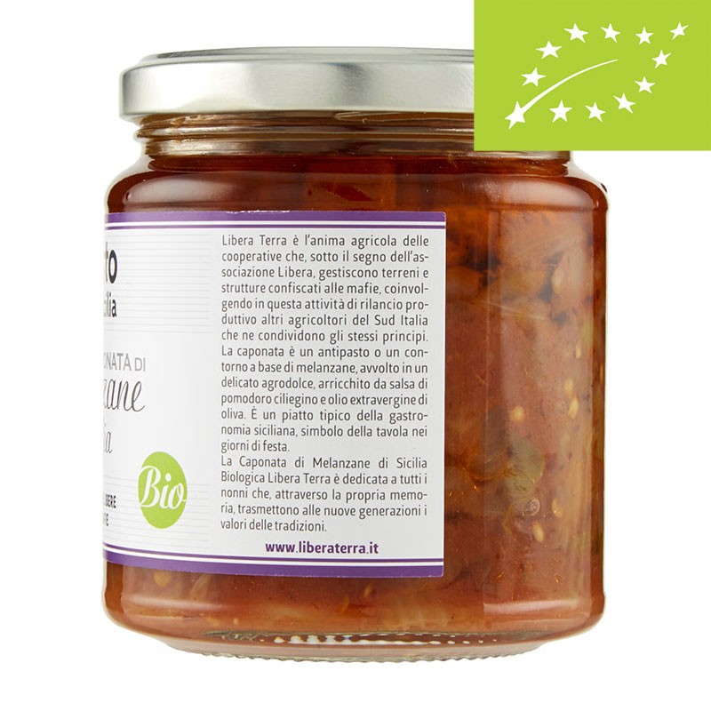 Caponata d'aubergines BIO Libera Terra - épicerie fine italienne à Strasbourg